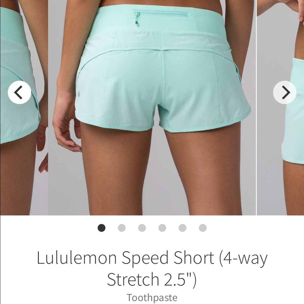 Lululemon Speed Short: Toothpaste - Size 4
